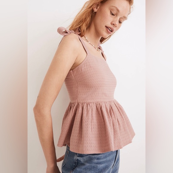 NWT Madewell small Rosalie Mauve Tie Strap Tank Top - Picture 4 of 7